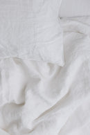 Linen Bed Set  White - Bed Set with Zipper