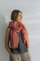Šal Laneni Dusty Rose