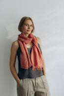 Šal Laneni Dusty Rose